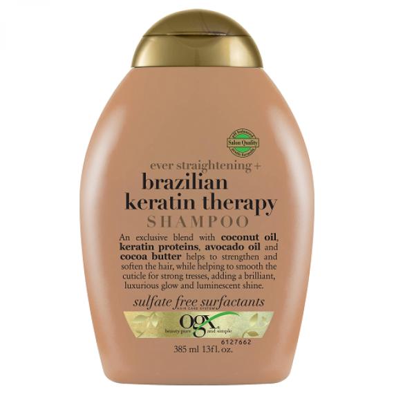 Ogx Ever Straightening plus Smoothing and Shine Brazilian Keratin Therapy Shampoo For Dull Hair 385ml