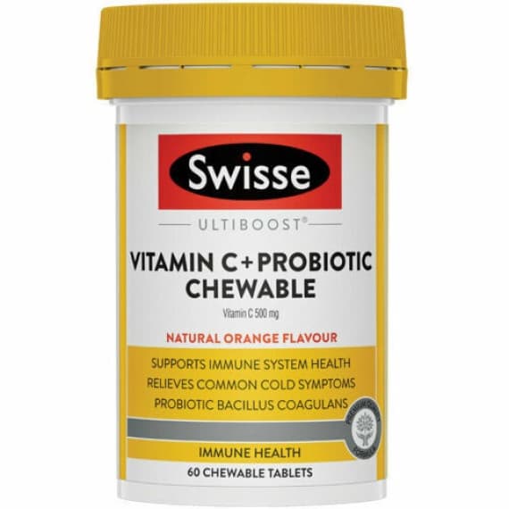Buy Swisse Vitamin C Plus Probiotic Chewable 60 Tablets Online Pharmacy Direct AU
