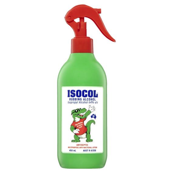 Isocol Rubbing Alcohol Antiseptic 450mL Spray Bottle for Protection | Pharmacy Direct