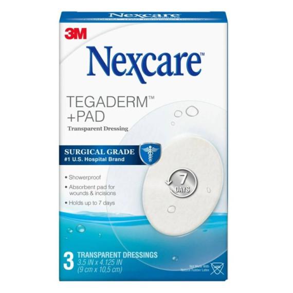 Nexcare Tegaderm Plus Pad Transparent Dressing Oval 3 Pack