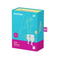 Satisfyer Feel Secure Menstrual Cups Dark Green Silicone 2 Pack