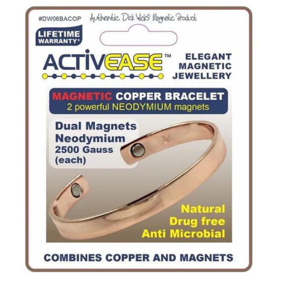 Dick Wicks Activease Magnetic Copper Wrist Health Bangle Small