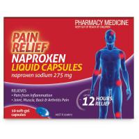 Pain Relief Naproxen Liquid Capsules 10 Pack 