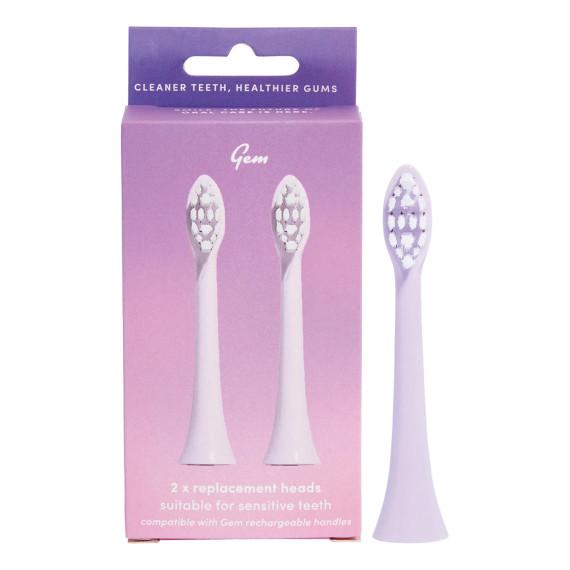 Gem Electric Toothbrush Replacement Heads - Rose 2 Pack
