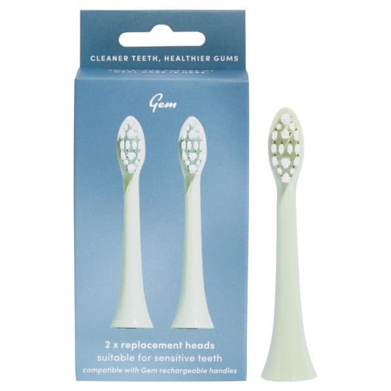Gem Electric Toothbrush Replacement Heads - Mint 2 Pack