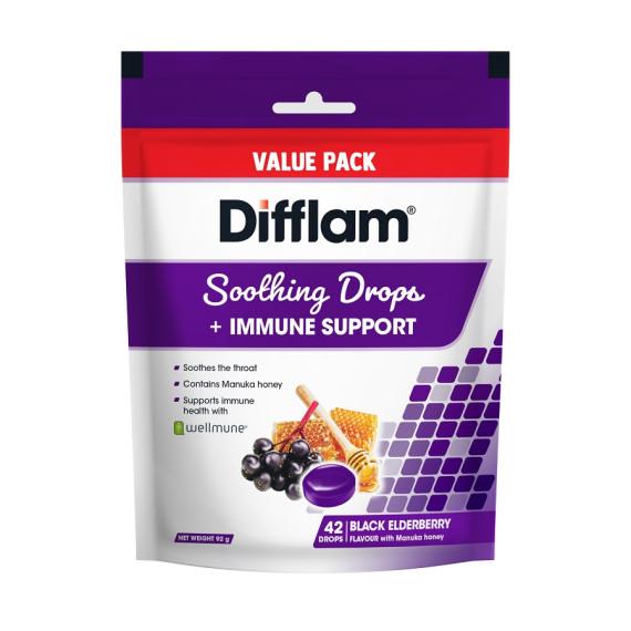 Buy Difflam Soothing Throat Drops Plus Immune Support Black Elderberry Flavour Value Pack 42 Drops Online Pharmacy Direct AU