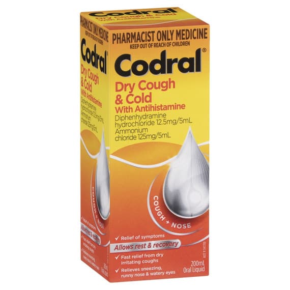 Codral Dry Cough And Cold With Antihistamine Berry 200ml S3