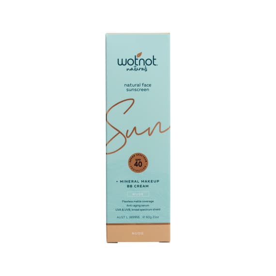 Wotnot Naturals Natural Face Sunscreen SPF 40 Plus Mineral Make Up Nude 60g