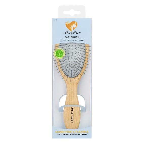 Buy Lady Jayne Pad Brush Exfoliate and Smooth Anti Frizz Metal Pins Online Pharmacy Direct AU