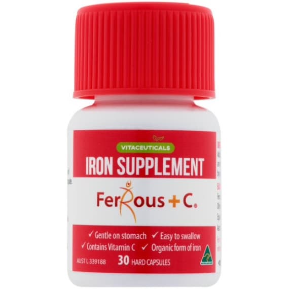 Vitaceuticals Ferrous Plus C Iron Supplement 30 Capsules