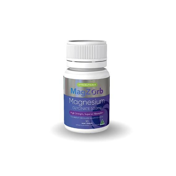 Vitaceuticals Magzorb Magnesium Glycinate 500mg 30 Capsules