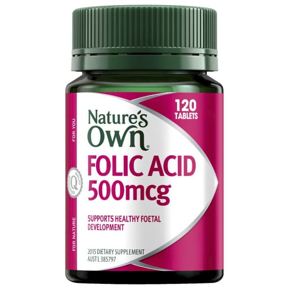 Buy Natures Own Folic Acid 500mcg 120 Tablets Online Pharmacy Direct AU