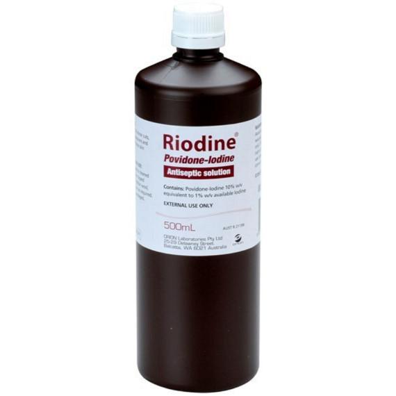 Riodine Povidone Iodine Antiseptic Solution 10 Percent 500ml