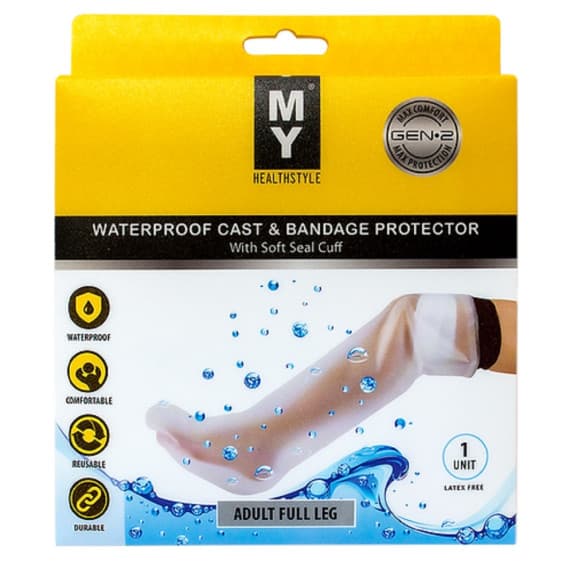 My Healthstyle Waterproof Cast & Bandage Protector - Adult Full Leg