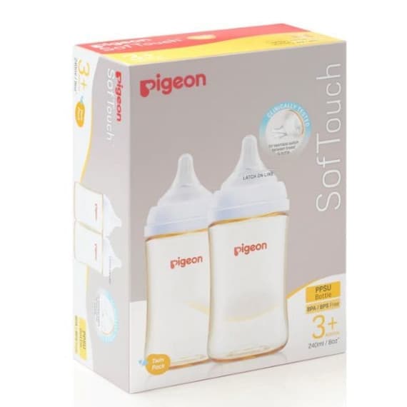 Buy Pigeon Softouch III Peristaltic Plus Bottle PPSU 240ml Twin Pack Online Pharmacy Direct AU