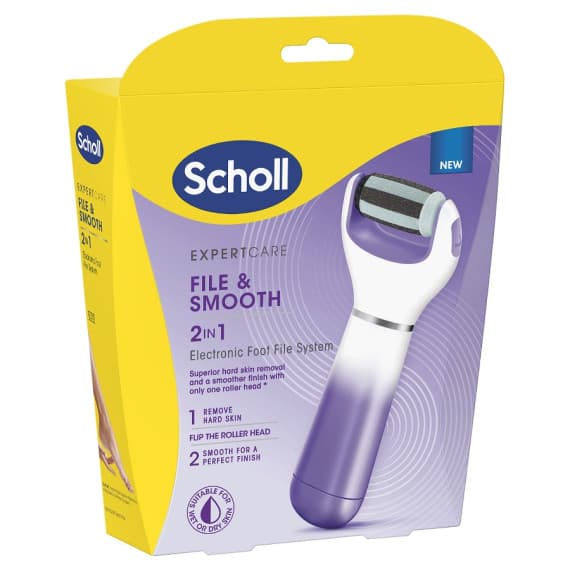 Scholl ExpertCare File and Smooth 2 in 1 Electronic Foot File System