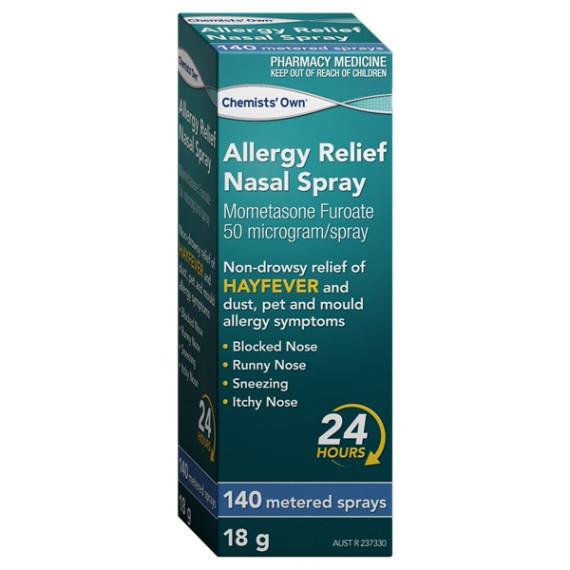 Chemists Own Mometasone Nasal Spray Allergy Relief 140 Sprays 18g
