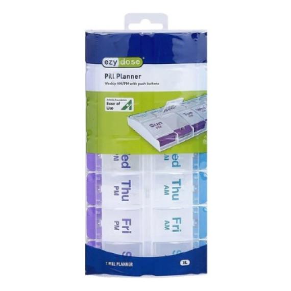Ezy Dose 7 Day AM/PM Push Button Pill Reminder Extra Large