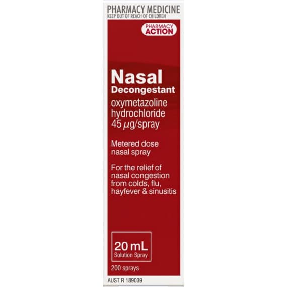 Buy Pharmacy Action Nasal Decongestant Spray 20ml Expiry Date 01/26 Online Pharmacy Direct AU