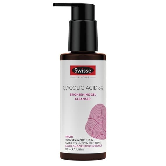 Swisse Skincare Glycolic Acid 8 Percent Brightening Gel Cleanser 120ml