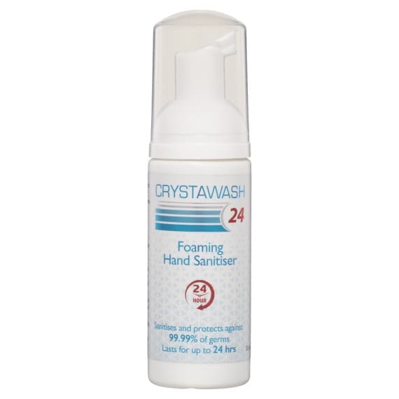 Crystawash 24 Foaming Hand Sanitiser 50ml for germ protection – Pharmacy Direct
