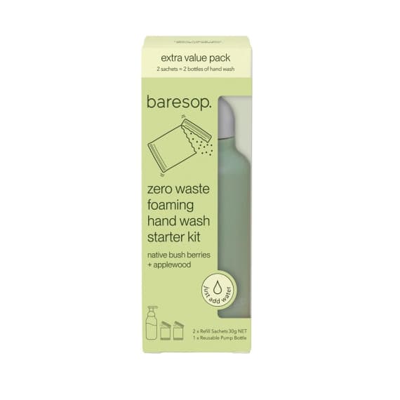 Baresop Zero Waste Foaming Hand Wash Starter Kit Native Bush Berries and Applewood