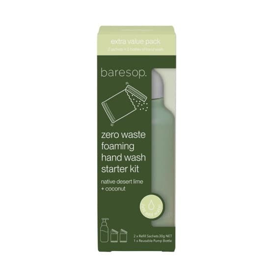 Baresop Zero Waste Foaming Hand Wash Starter Kit Native Desert Lime and Coconut