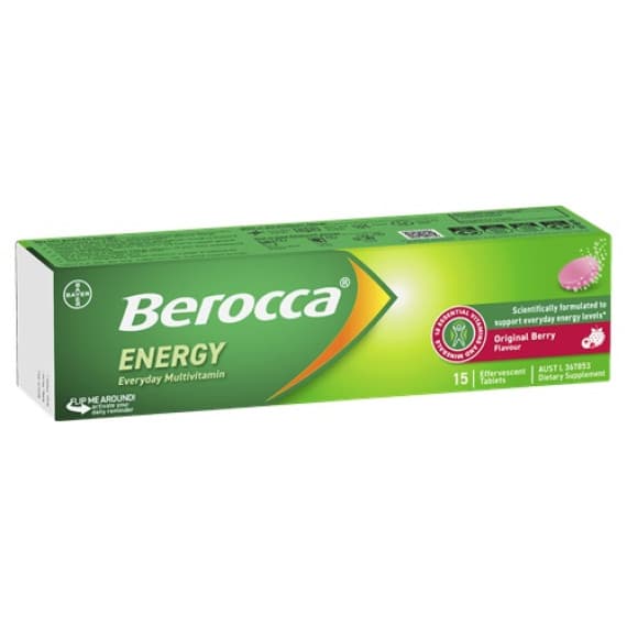 Buy Berocca Energy Berry Flavour Effervescent Tablets 15 Pack Online Pharmacy Direct AU