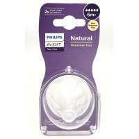 Avent Natural Response Teats 6 month plus Flow 5 2 pack