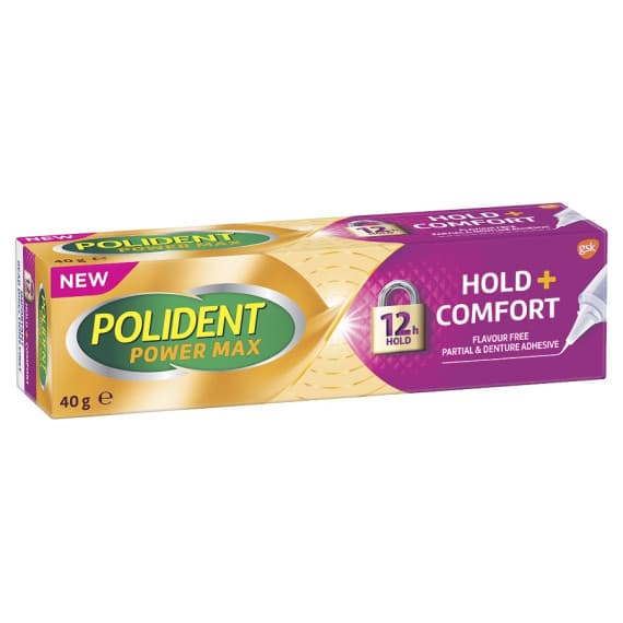 Polident Max Hold plus Comfort Partial and Denture Adhesive 40g