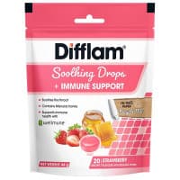 Difflam Soothing Drops plus Immune Support Strawberry 20 Drops