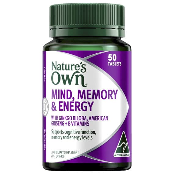 Buy Natures Own Mind Memory and Energy 50 Tablets Online Pharmacy Direct AU