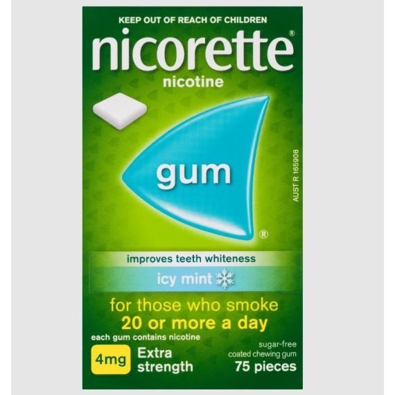 Nicorette Gum Icy Mint 4mg 75 Pack