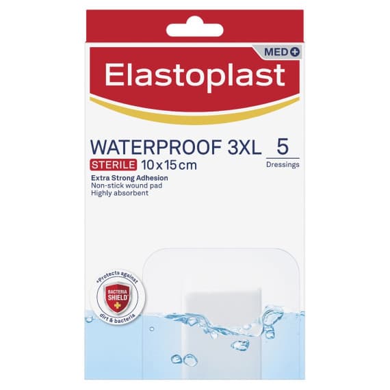 Buy Elastoplast Waterproof 3XL Sterile 10 x 15cm 5 Dressings Online Pharmacy Direct AU