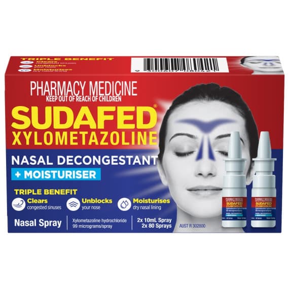 Buy Sudafed Xylo Nasal Spray Twin Pack at Pharmacy Direct for congestion relief