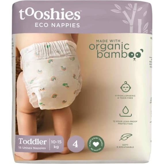 Tooshies Nappies with Bamboo Toddler 18 Pack