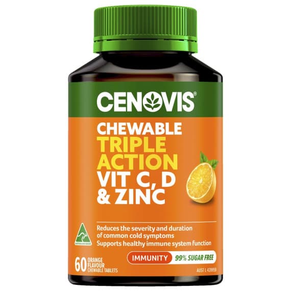 Cenovis Chewable Triple Action Vit C Vit D And Zinc