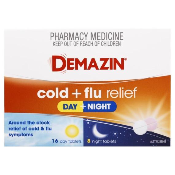 Demazin Cold and Flu Relief Day plus Night 24 Tablets