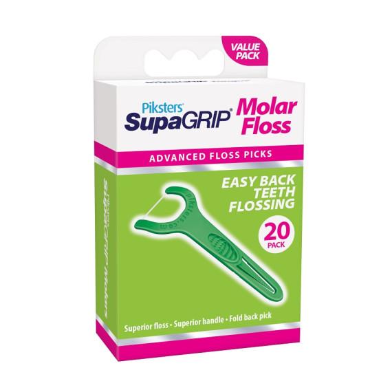 Piksters SupaGRIP Floss Picks Molar 20 Pack