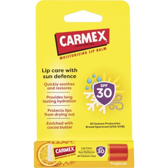 Buy Carmex Tropical Sun Defence SPF 30 stick 4.25g Expiry Date 03/26 Online Pharmacy Direct AU