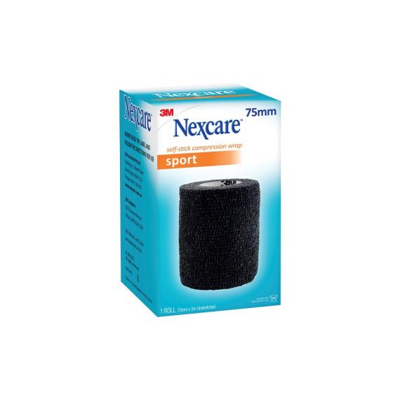 Nexcare Self Stick Compression Wrap Sport 75mm Black