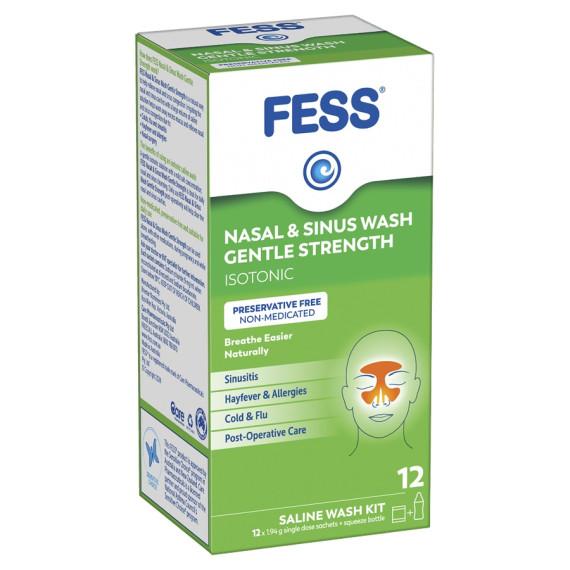 FESS Nasal And Sinus Wash Kit Gentle Strength 12s