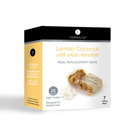 Buy Formulite Meal Replacement Bar Lemon Coconut 65g  x 7 Pack Online Pharmacy Direct AU