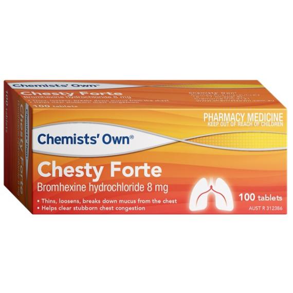 Buy Chemists Own Chesty Forte 8mg 100 Tablets Online Pharmacy Direct AU