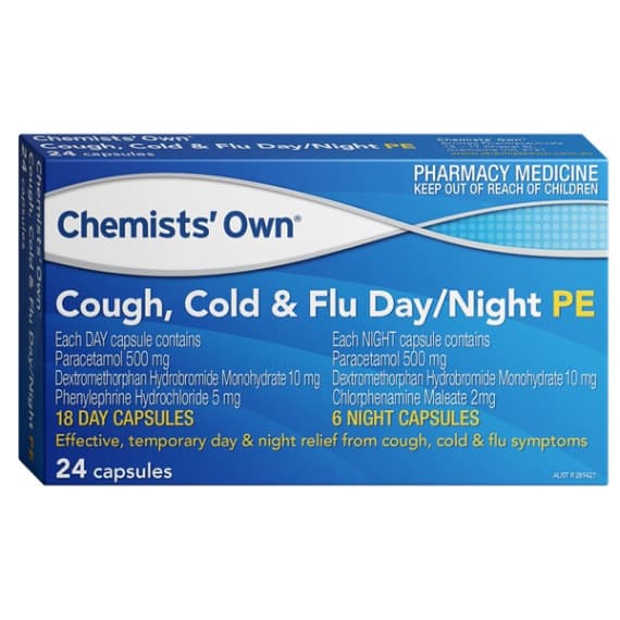 Chemists Own Cough Cold and Flu Day and Night PE 24 Capsule