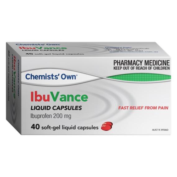 Chemists Own IbuVance Liquid 40 Capsules 200mg