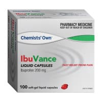 Chemists Own IbuVance Liquid 100 Capsules 200mg 