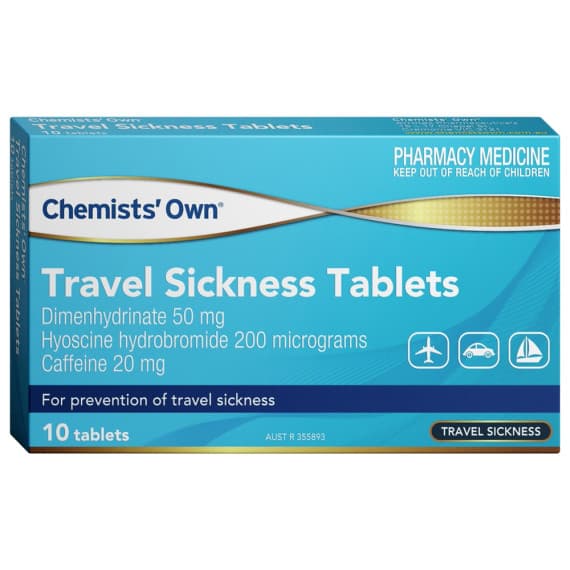 Buy Chemists Own Travel Sickness 10 Tablets Online Pharmacy Direct AU