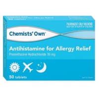 Chemists Own Antihistamine for Allergy Relief Promethazine 50 Tablets 10 mg S3