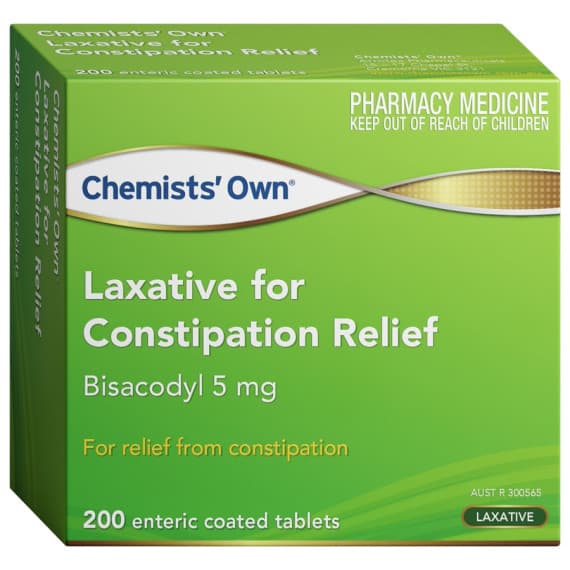 Chemists Own Laxative 200 tablets for constipation relief available at Pharmacy Direct